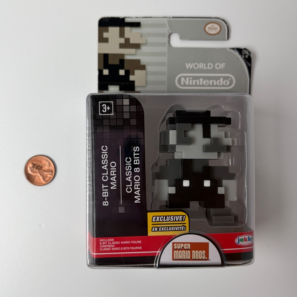 NIB 8-Bit Classic Mario Figure Black and White - Picture 5 of 7
